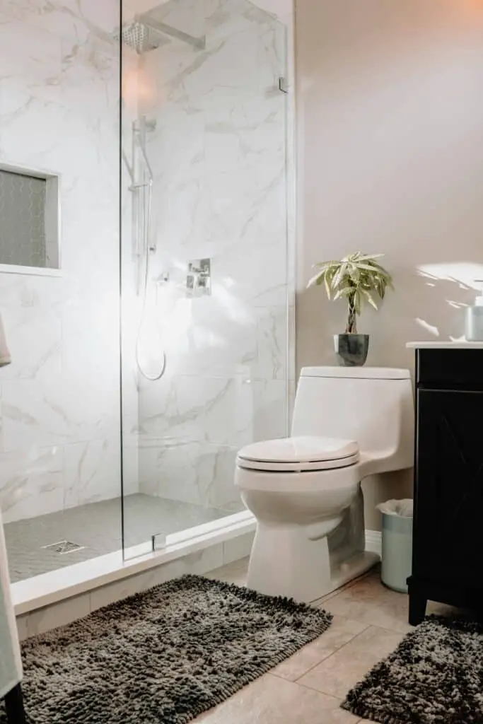 Feuille de pierre en salle de bain